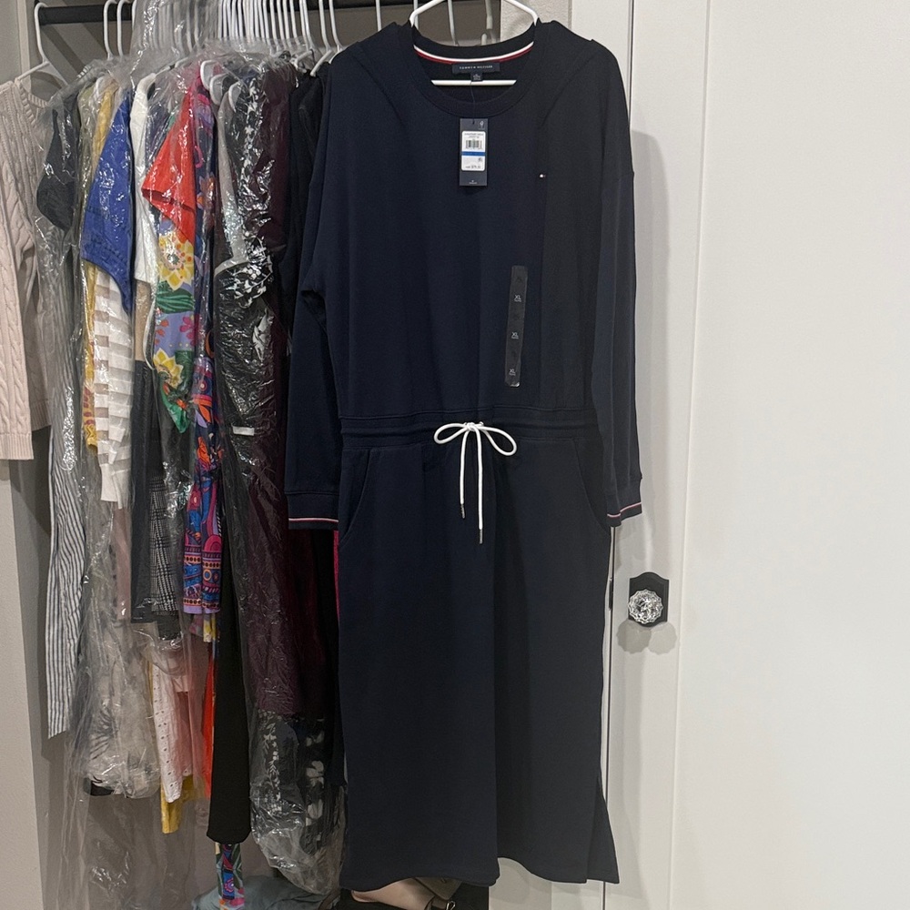 Tommy Hilfiger Dark Blue Long Sleeve Dress New XL